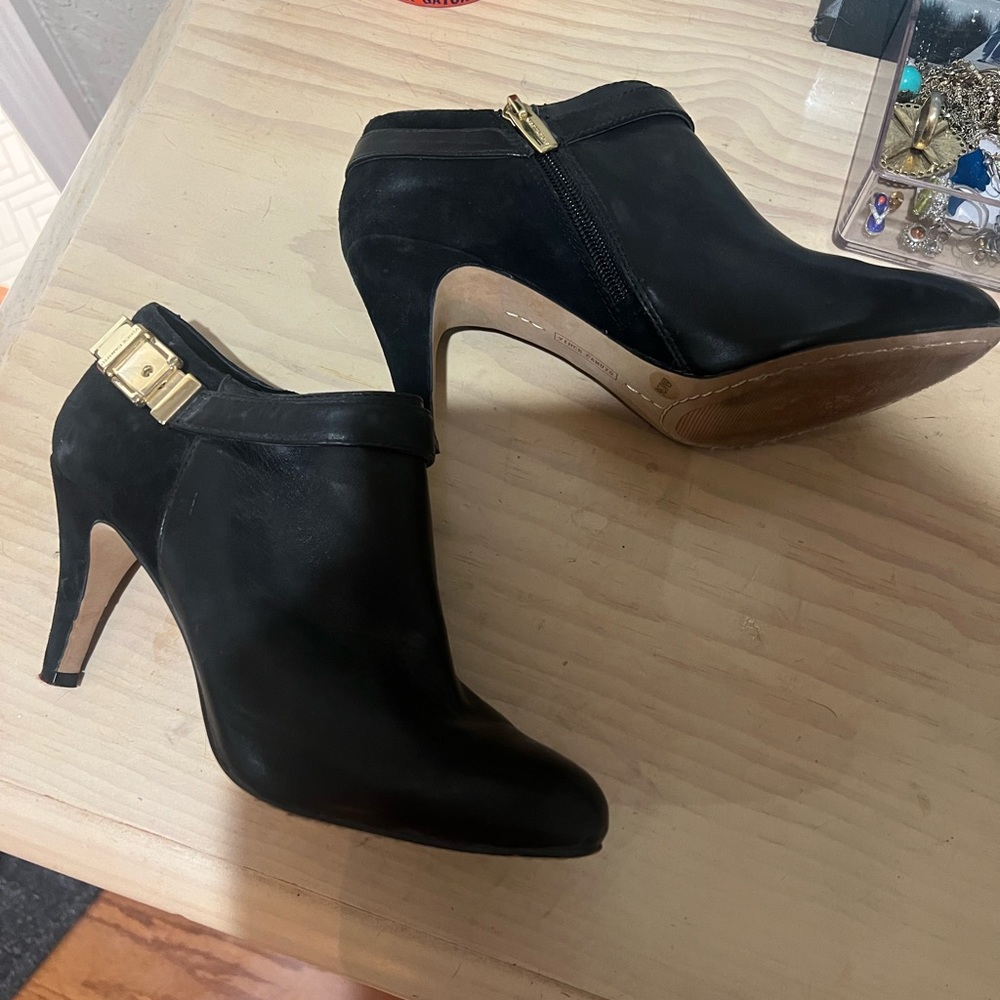 Black suede women’s Vince Camuto black booties